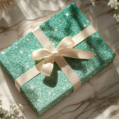 Turquoise Ombre Glitter Cadeaupapier