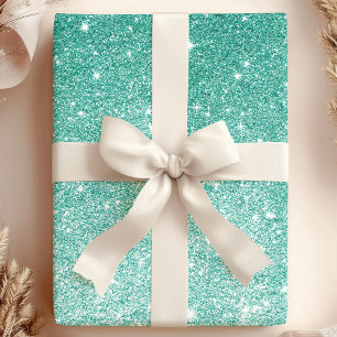 Turquoise Ombre Glitter Cadeaupapier
