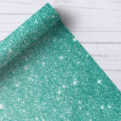 Turquoise Ombre Glitter Cadeaupapier