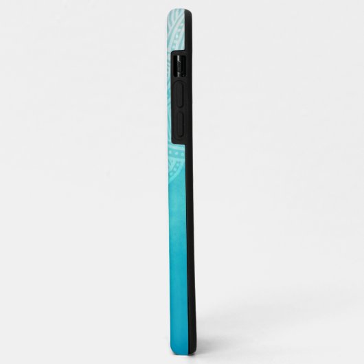 Turquoise Ombre Mandala gepersonaliseerd monogram Case-Mate iPhone Case (Achterkant/links)