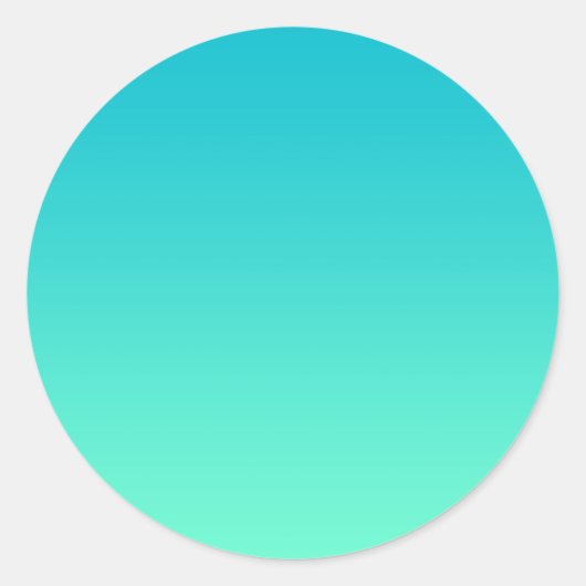 Turquoise Ombre Ronde Sticker (Voorkant)