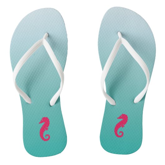  Turquoise Ombre Seahorse Teenslippers (Voetbed)