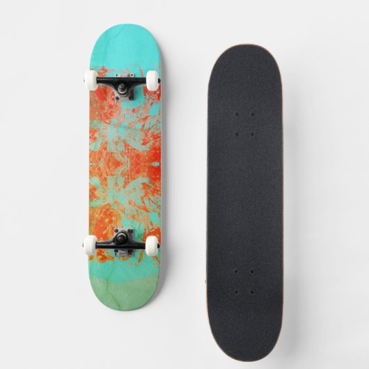 Turquoise Ombre Stamp Skateboard (Voorkant)