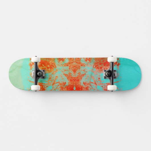 Turquoise Ombre Stamp Skateboard (Horizontaal)