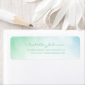 Turquoise Ombre Waterverf oceaan getijden | Bruilo Etiket (Insitu)