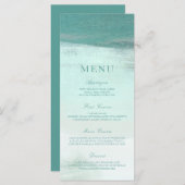 Turquoise Ombre Waterverf Strand Wedding Menu (Voorkant / Achterkant)