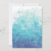 Turquoise Ombre Waterverf Wedding Kaart (Achterkant)