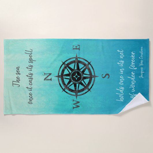 Turquoise Ombre Zee Strandlaken (Voorkant)