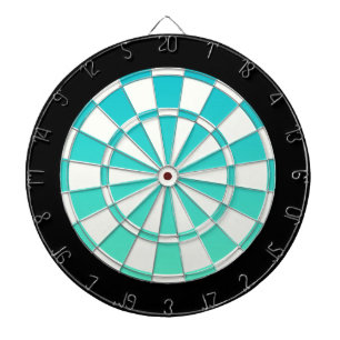 Turquoise Ombre Zwart en Wit Dartbord