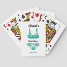 Turquoise Ondergoed Bruidsfeest Pokerkaarten