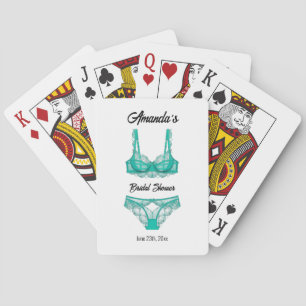 Turquoise Ondergoed Bruidsfeest Pokerkaarten