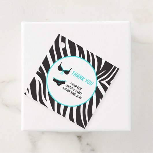 Turquoise Ondergoed Feest Bedankt Bedankjes Labels (In situ)