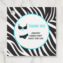 Turquoise Ondergoed Feest Bedankt Bedankjes Labels