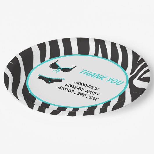 Turquoise Ondergoed Feest Bedankt Papieren Bordje (Gekanteld)