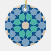 Turquoise Onrust Patroon Keramisch Ornament (Voorkant)