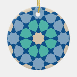 Turquoise Onrust Patroon Keramisch Ornament