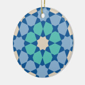 Turquoise Onrust Patroon Keramisch Ornament (Links)