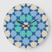 Turquoise Onruststillend Patroon Grote Klok (Voorkant)