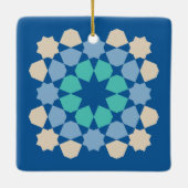 Turquoise Ontwikkelings Tegeltje Keramisch Ornament (Achterkant)