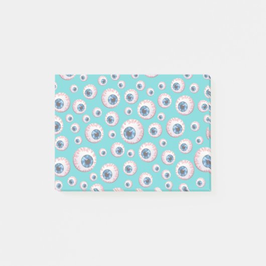 Turquoise-oogbalpatroon Post-it® Notes (Voorkant)