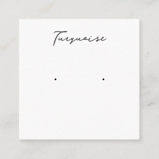 Turquoise Oorbel Sieraden Display Kaart (Voorkant)