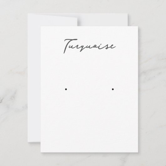 Turquoise Oorbel Sieraden Display Kaart (Voorkant)