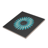 Turquoise op Black Sun Tile Tegeltje (Zijkant)
