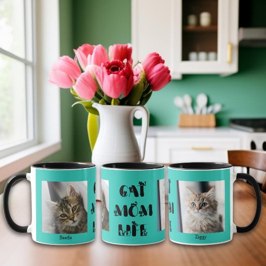 Turquoise op maat gemaakte fotokat Moederdag Mok