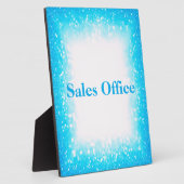 Turquoise op wit, Monogram - Glitter | Fotoplaat (Zijkant)