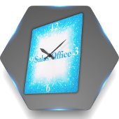 Turquoise op wit, Monogram - Glitter | Vierkante Klok