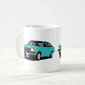 Turquoise Opel Kadett C Coupé - twee beelden Koffiemok (Voorkant links)