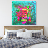 "Turquoise Opening" door Paul Buică Canvas Afdruk (Insitu (Slaapkamer))