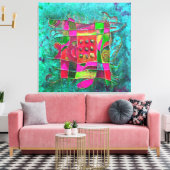 "Turquoise Opening" door Paul Buică Canvas Afdruk (Insitu (Woonkamer))