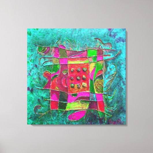 "Turquoise Opening" door Paul Buică Canvas Afdruk (Voorkant)