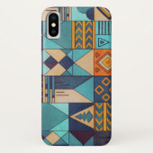 Turquoise & Orange Patchwork Case-Mate iPhone Case (Achterkant)