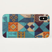 Turquoise & Orange Patchwork Case-Mate iPhone Case (Achterkant (horizontaal))