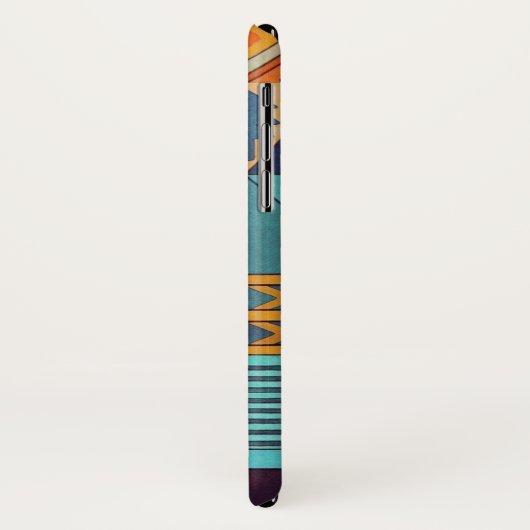 Turquoise & Orange Patchwork Case-Mate iPhone Case (Achterkant/links)