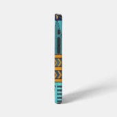 Turquoise & Orange Patchwork iPhone Hoesje (Linkerkant)