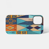 Turquoise & Orange Patchwork iPhone Hoesje (Achterkant horizontaal)