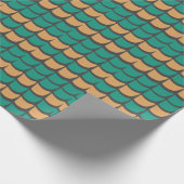 Turquoise Oranje Abstract Cadeaupapier (Hoek)