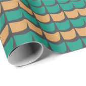 Turquoise Oranje Abstract Cadeaupapier (Rol Hoek)