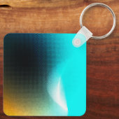Turquoise Oranje Abstract Gradiënt Mesh Kunst Sleutelhanger (Achterkant)