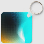 Turquoise Oranje Abstract Gradiënt Mesh Kunst Sleutelhanger (Achterkant)