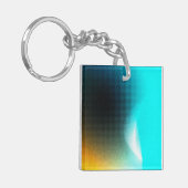 Turquoise Oranje Abstract Gradiënt Mesh Kunst Sleutelhanger (Voorkant Links)