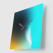 Turquoise Oranje Abstract Gradiënt Mesh Kunst Vierkante Klok (Hoek)