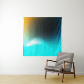 Turquoise Oranje Abstract Gradiënt Mesh Kunst Wandkleed (In Situ (horizontaal))