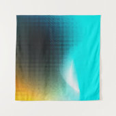 Turquoise Oranje Abstract Gradiënt Mesh Kunst Wandkleed (Voorkant)