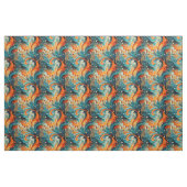 Turquoise & Oranje Abstract Stof (Fat Quarter)