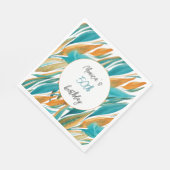 Turquoise Oranje Beauful Herfst Art Servet (Hoek)