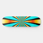 Turquoise Oranje Black Radiaal Pattern Teenslipper Persoonlijk Skateboard (Horizontaal)